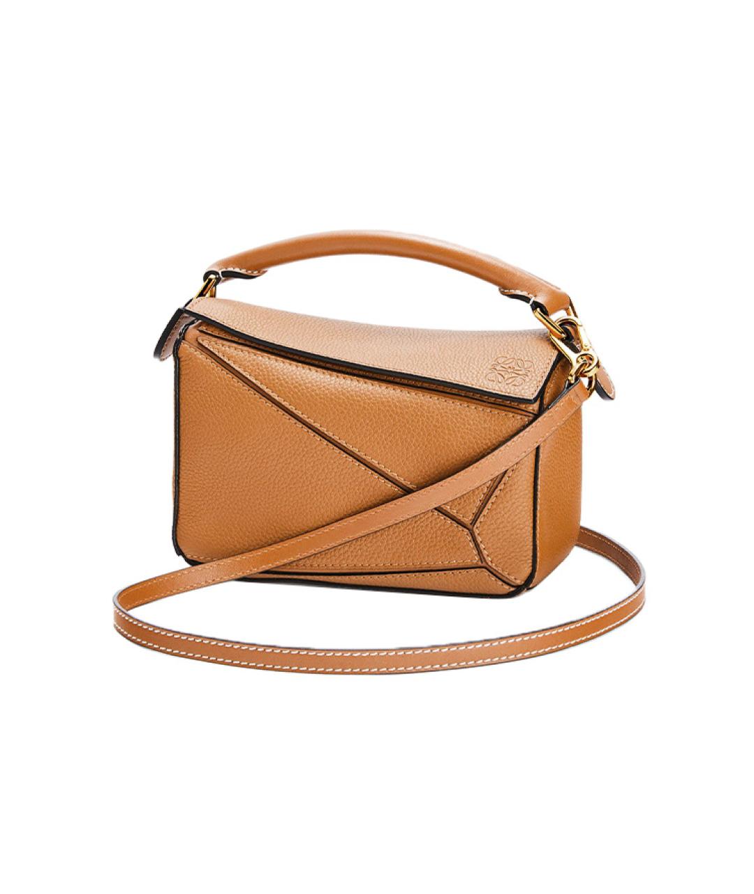 LOEWE Коричневая кожаная сумка через плечо, фото 2