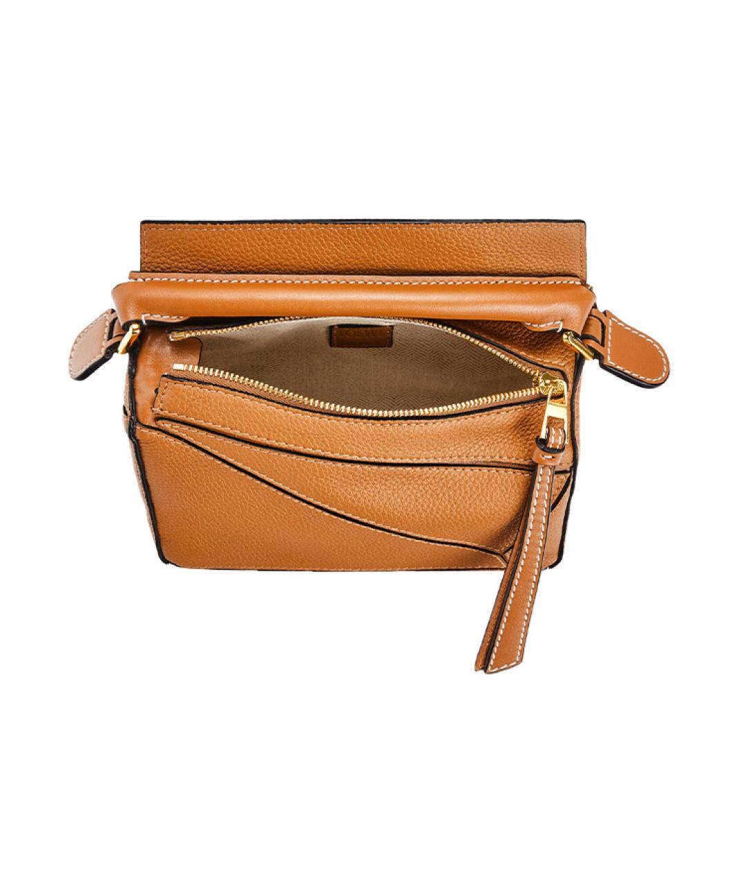 LOEWE Коричневая кожаная сумка через плечо, фото 4