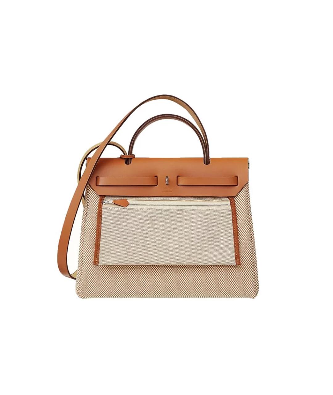 HERMES Бежевая кожаная сумка через плечо, фото 3