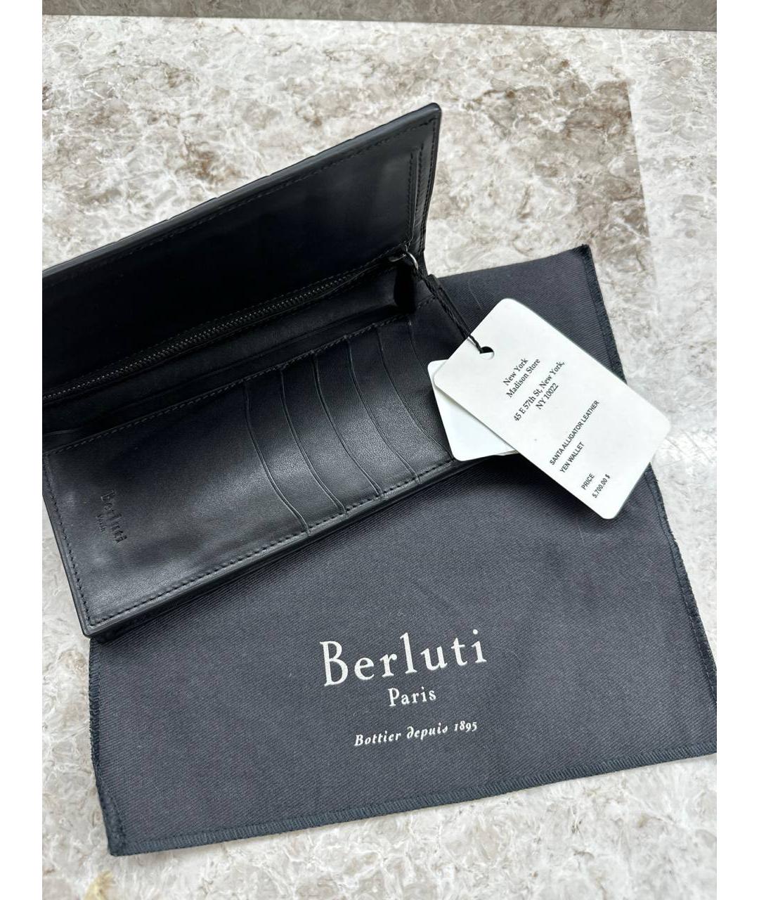 BERLUTI Антрацитовый кошелек из экзотической кожи, фото 5