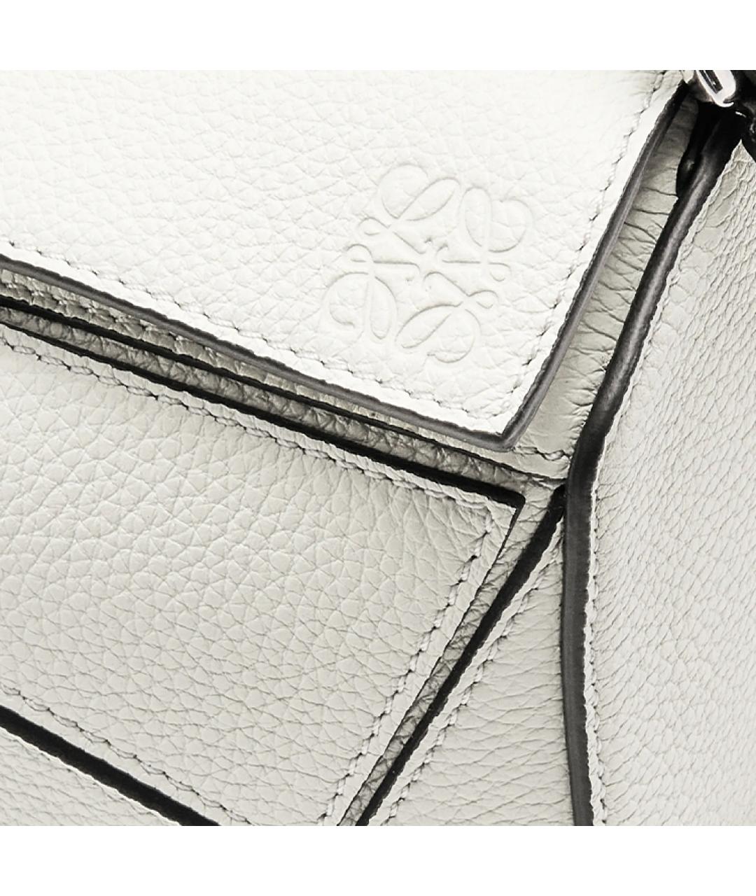 LOEWE Белая кожаная сумка через плечо, фото 6
