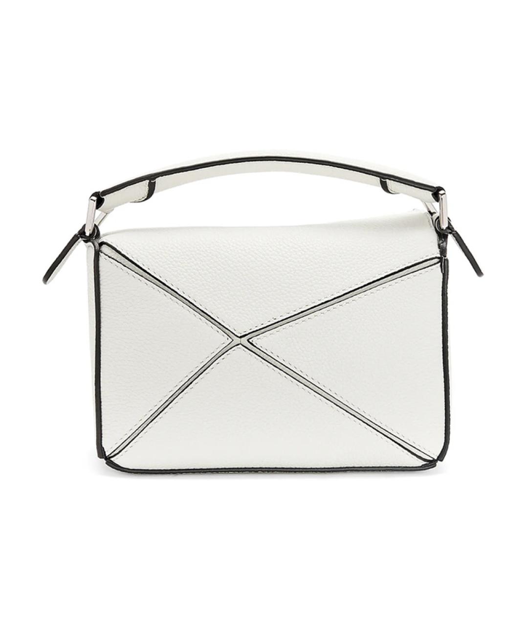 LOEWE Белая кожаная сумка через плечо, фото 4