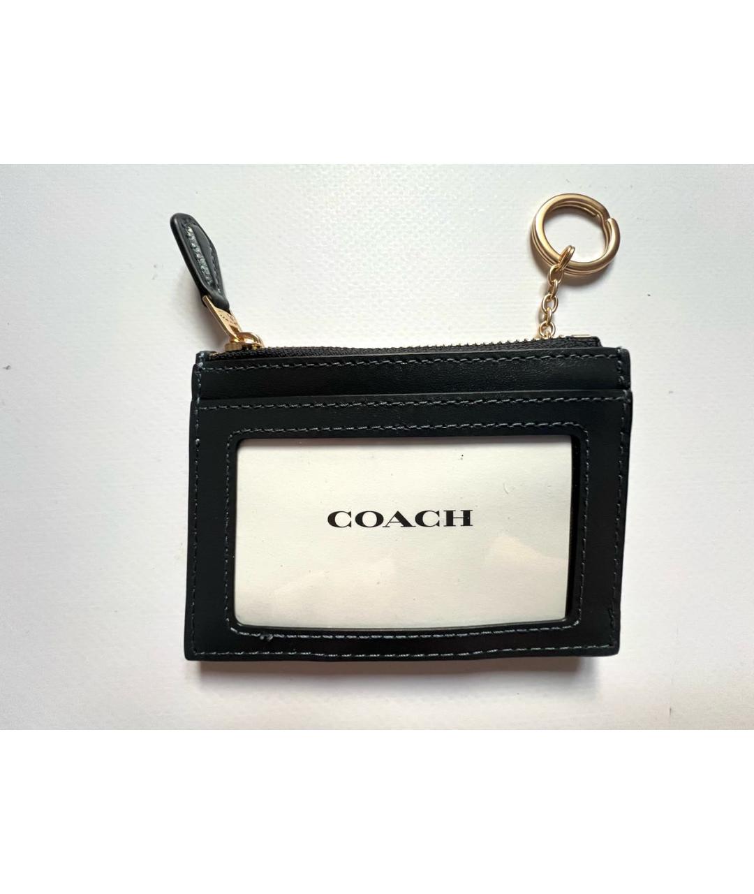 COACH Черная кожаная визитница, фото 2