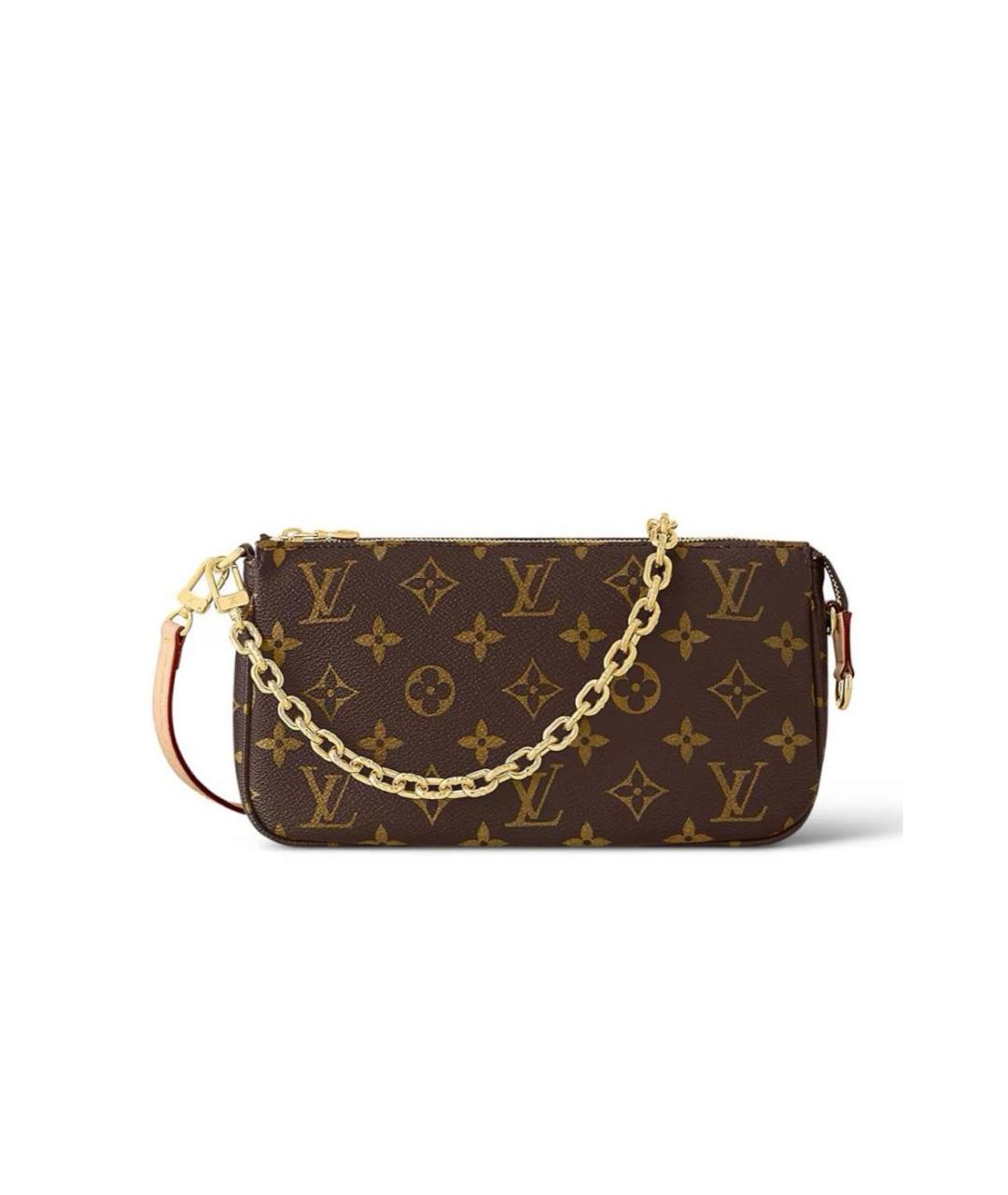LOUIS VUITTON Коричневая кожаная сумка с короткими ручками, фото 1