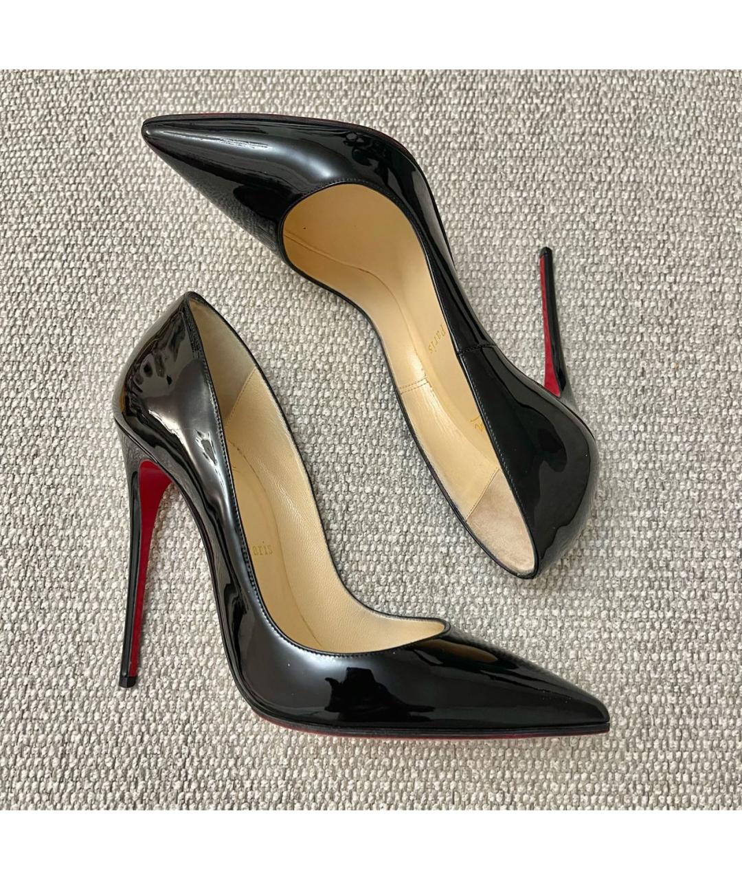 CHRISTIAN LOUBOUTIN Темно-синие туфли из лакированной кожи, фото 5