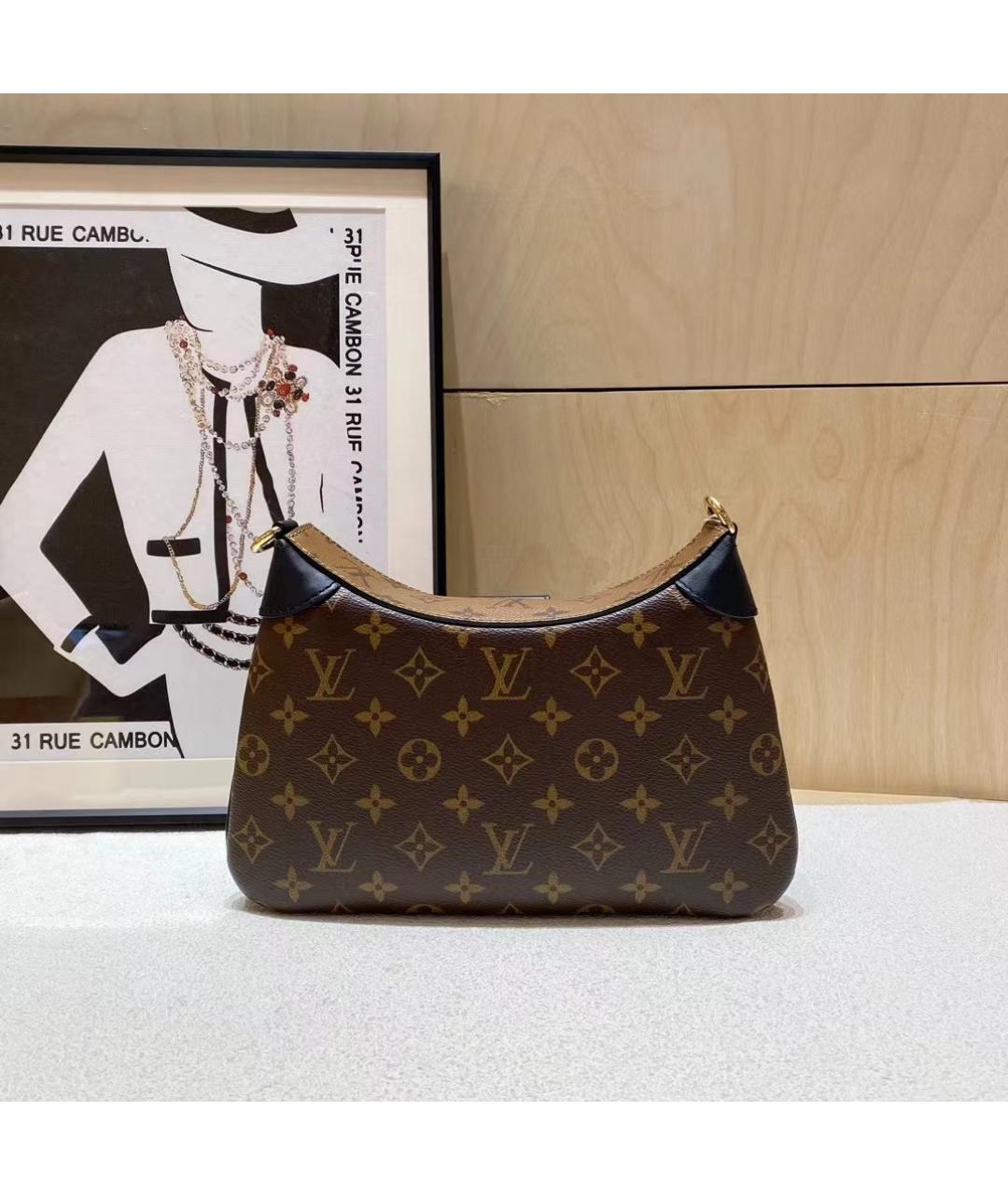 LOUIS VUITTON Коричневая кожаная сумка через плечо, фото 3