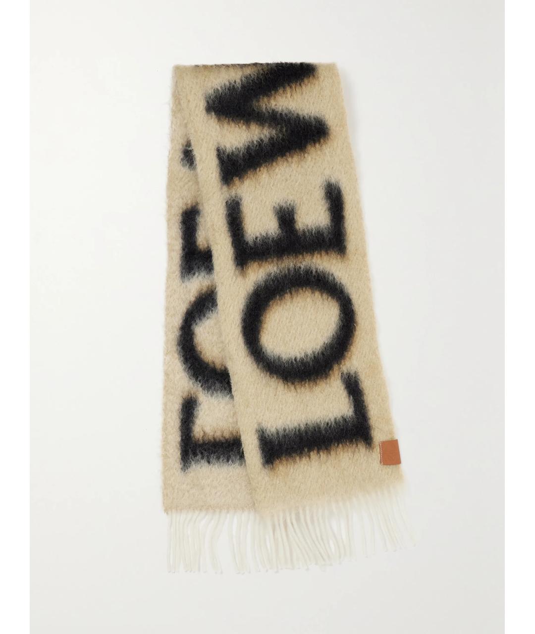 LOEWE Бежевый шарф, фото 3
