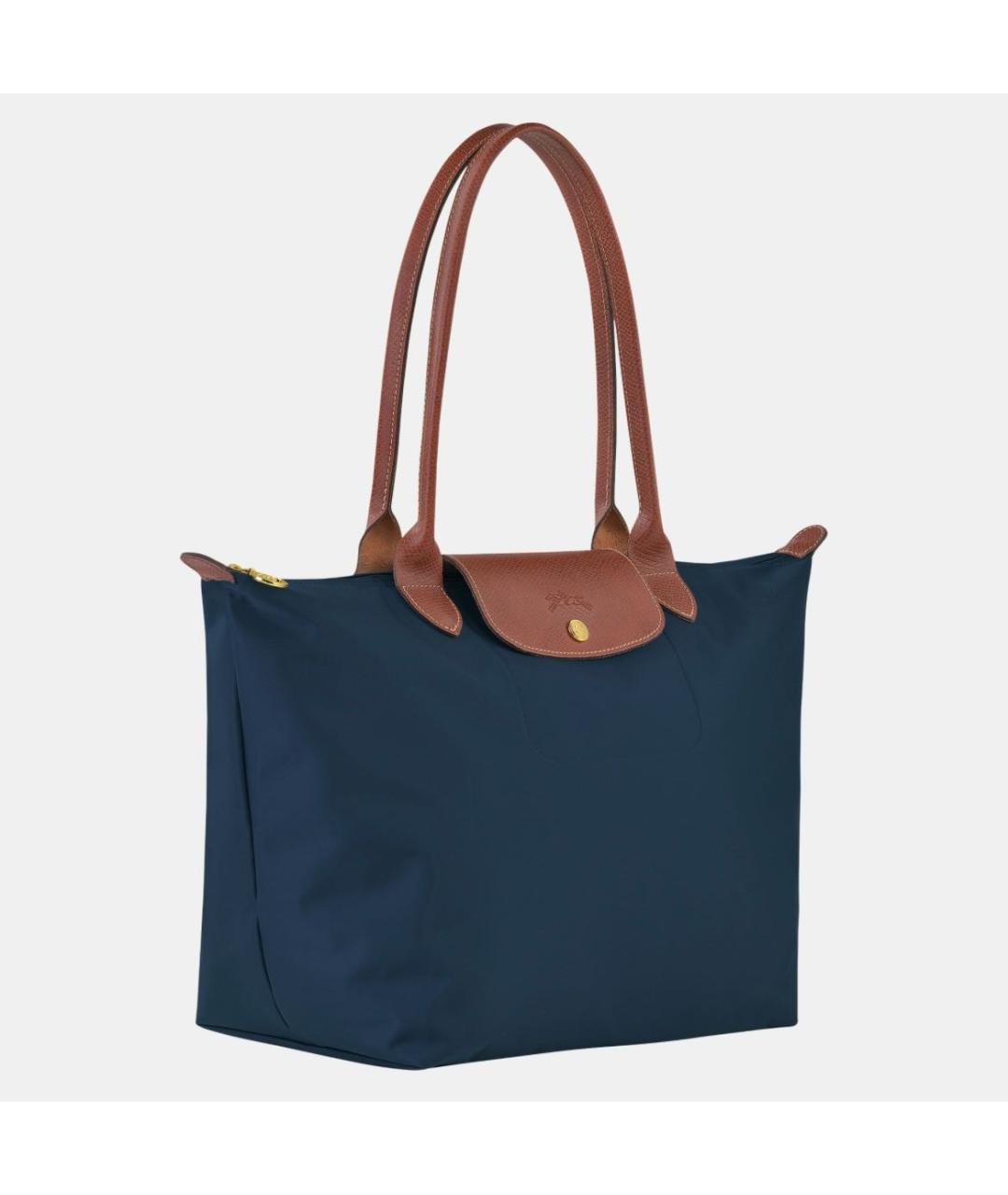 LONGCHAMP Темно-синяя синтетическая сумка тоут, фото 2