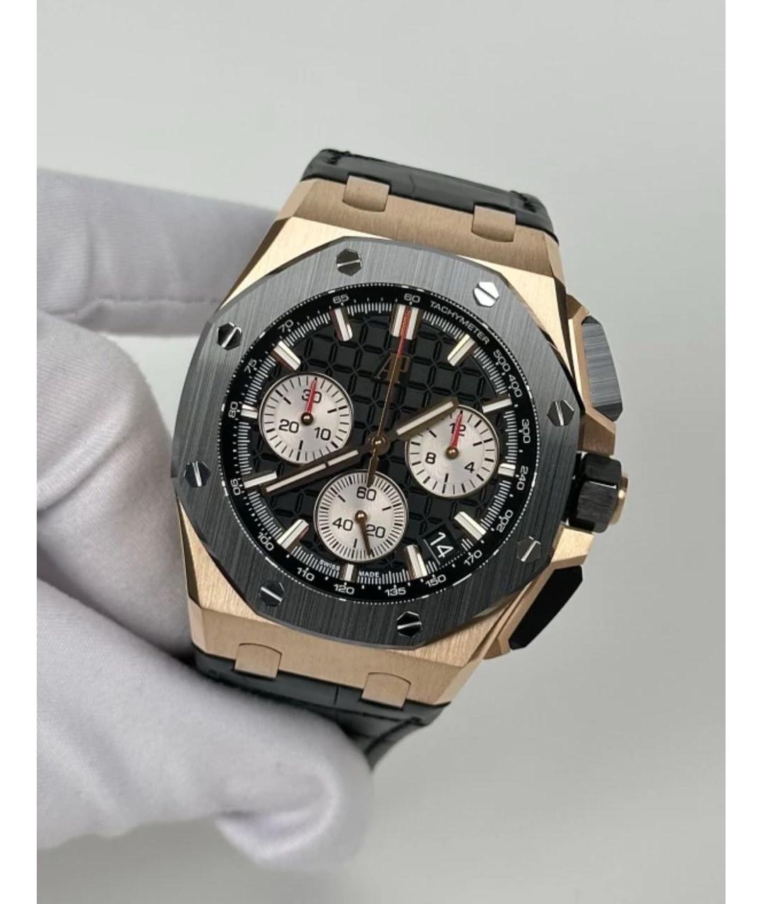 Audemars Piguet Черные часы из розового золота, фото 4