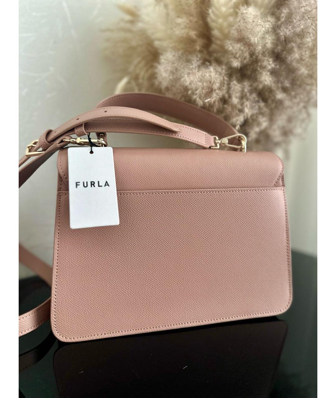 FURLA Розовая кожаная сумка через плечо, фото 2