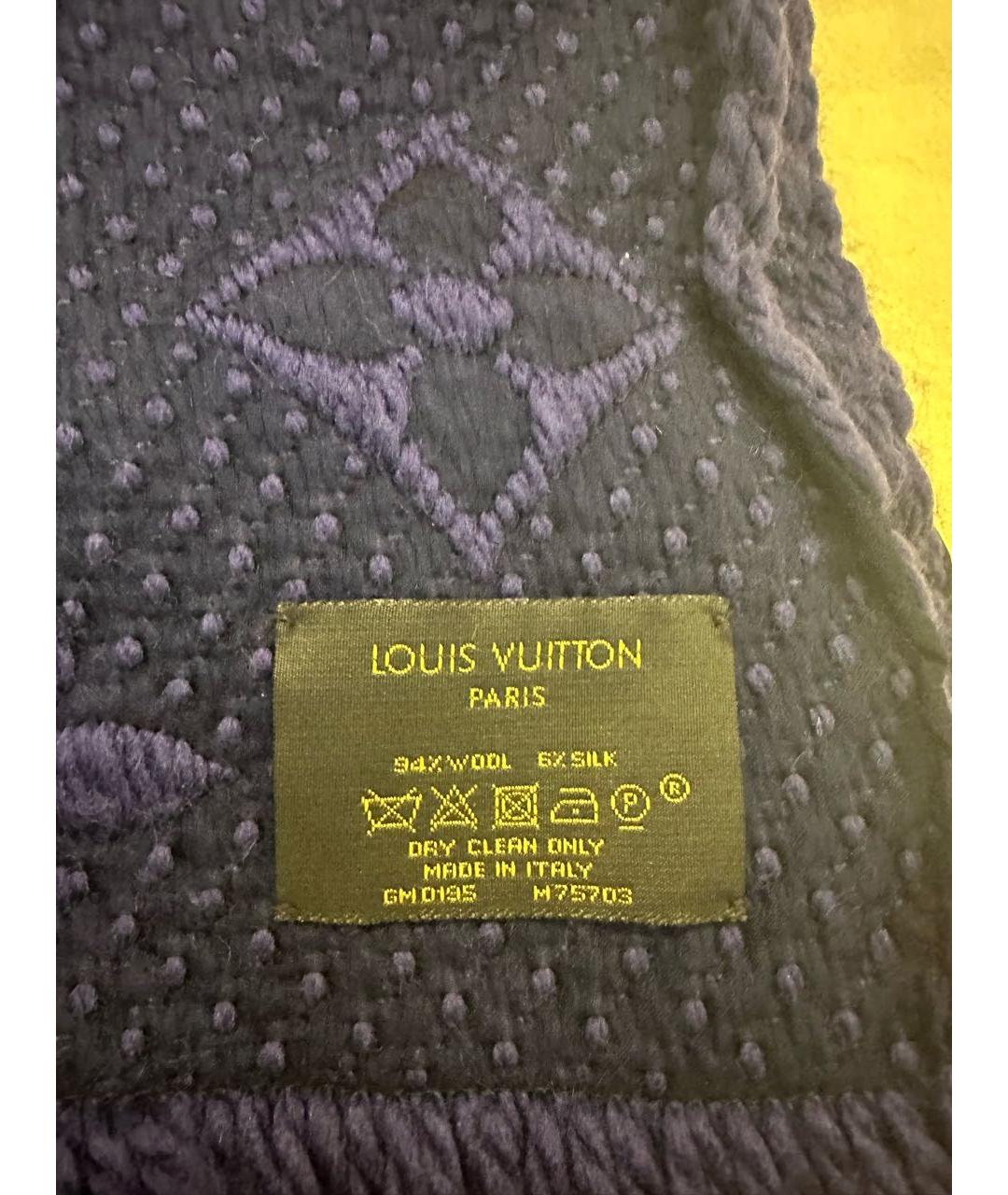 LOUIS VUITTON Фиолетовый шерстяной шарф, фото 4