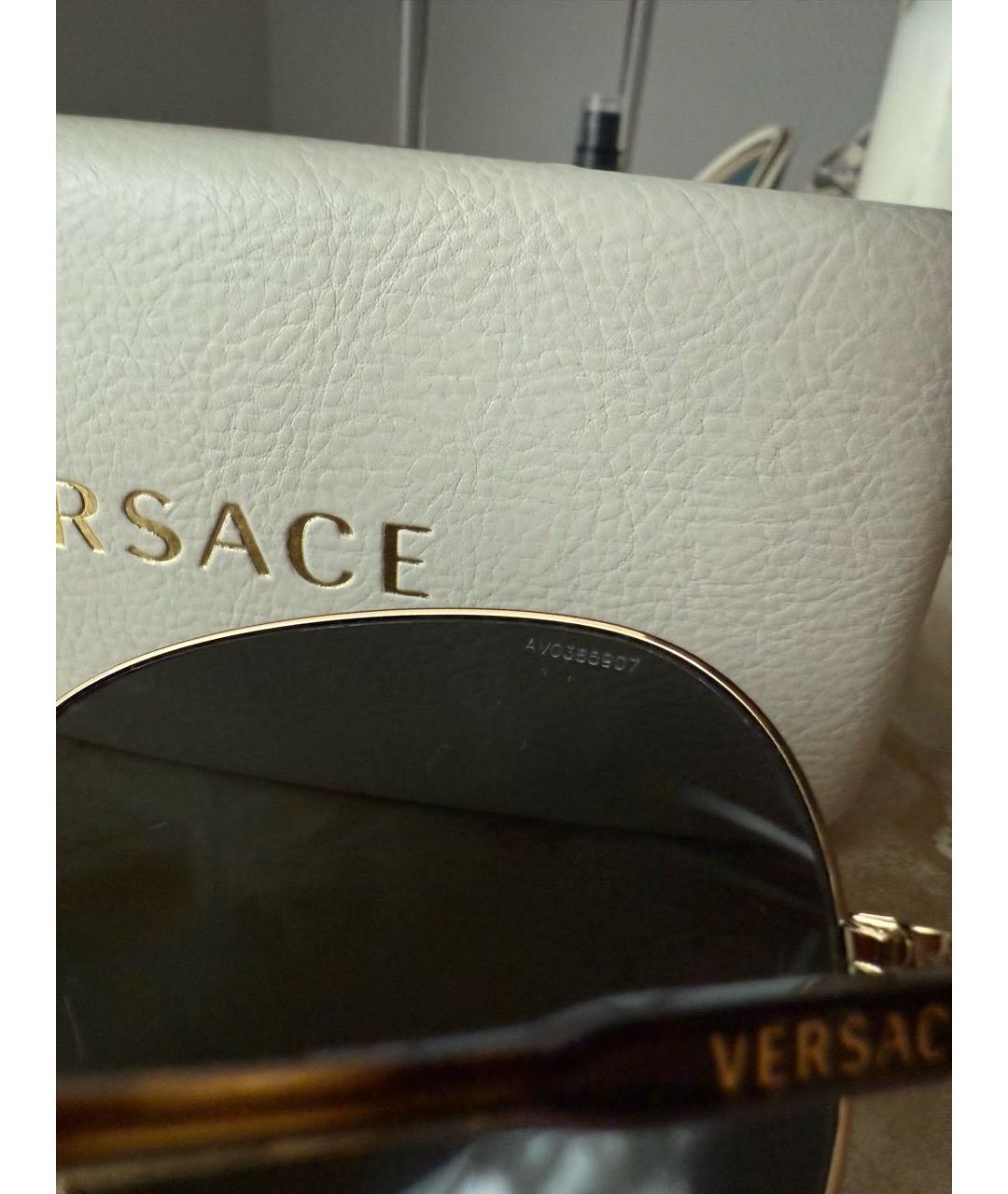 VERSACE Золотые металлические солнцезащитные очки, фото 4