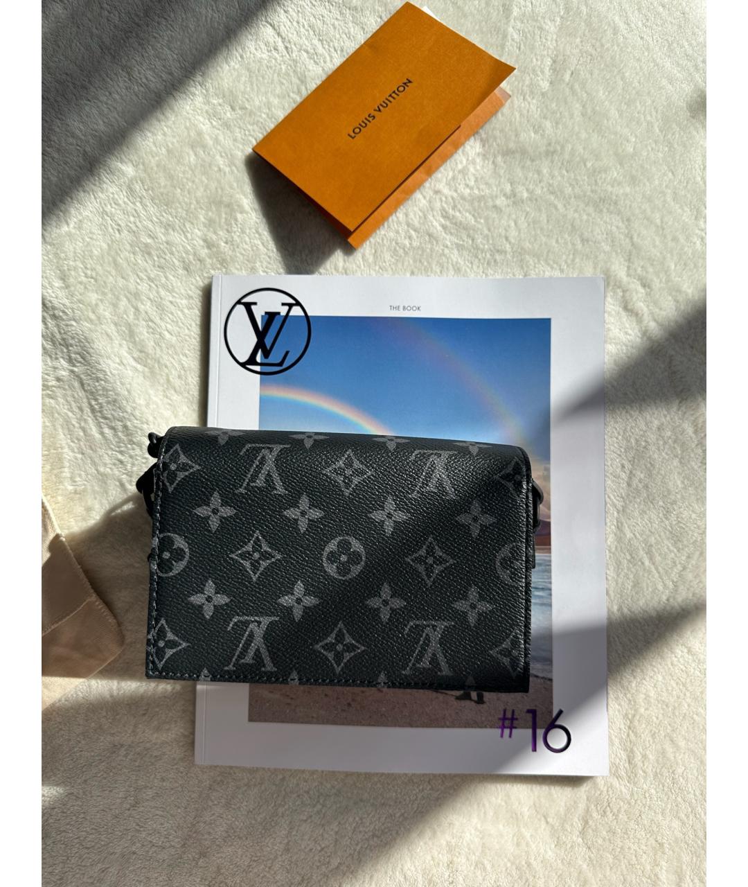 LOUIS VUITTON Черная кожаная сумка на плечо, фото 4