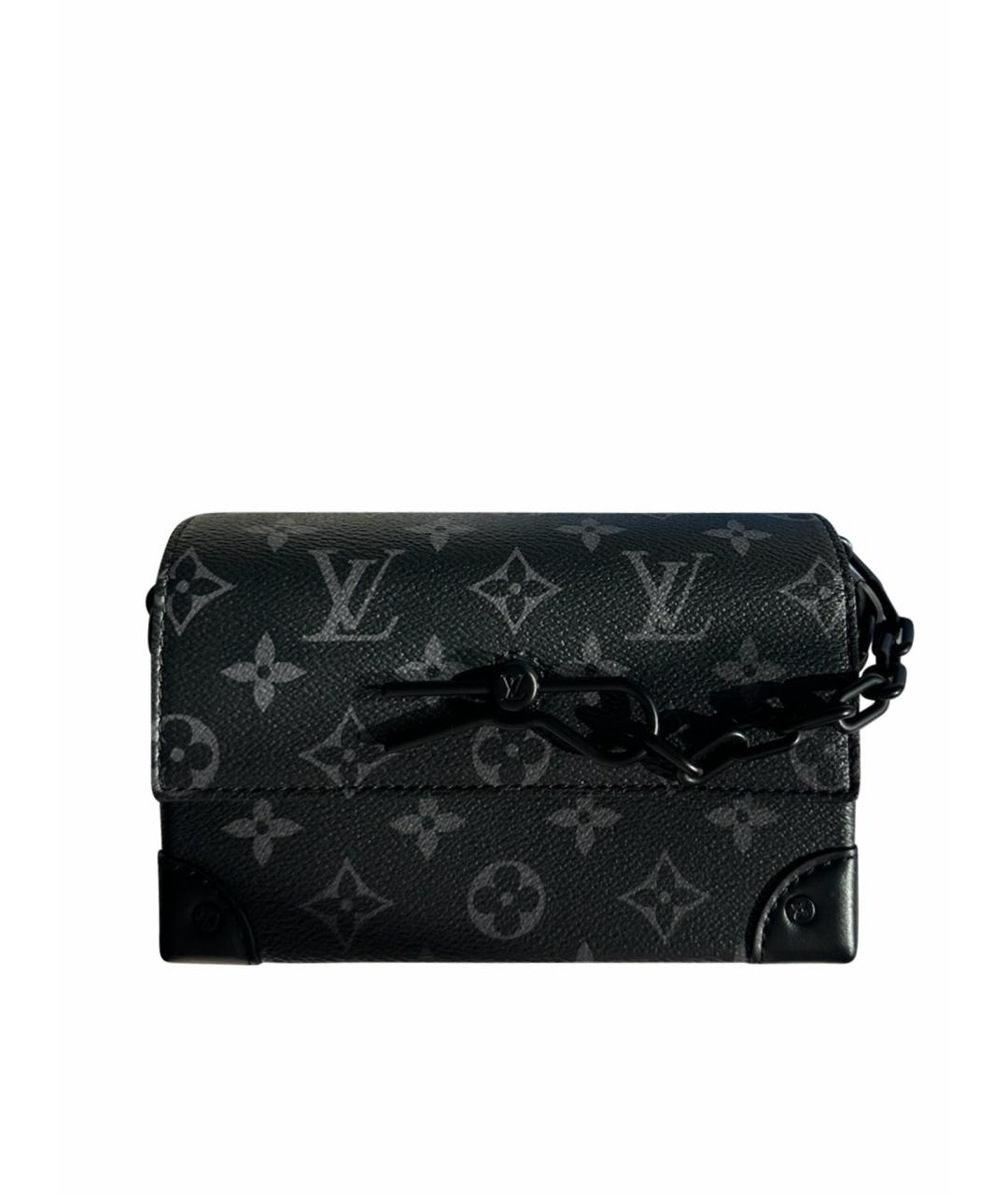 LOUIS VUITTON Черная кожаная сумка на плечо, фото 1