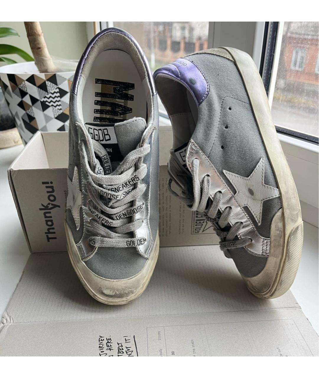 GOLDEN GOOSE DELUXE BRAND Серые текстильные кеды, фото 7