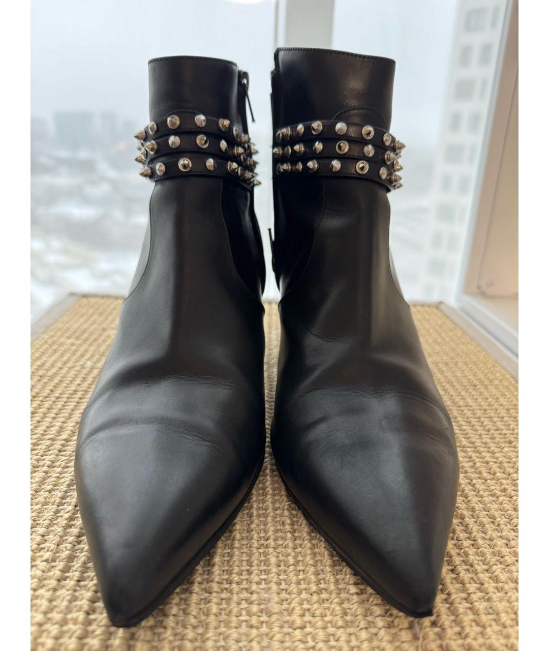 SAINT LAURENT Черные кожаные ботильоны, фото 2