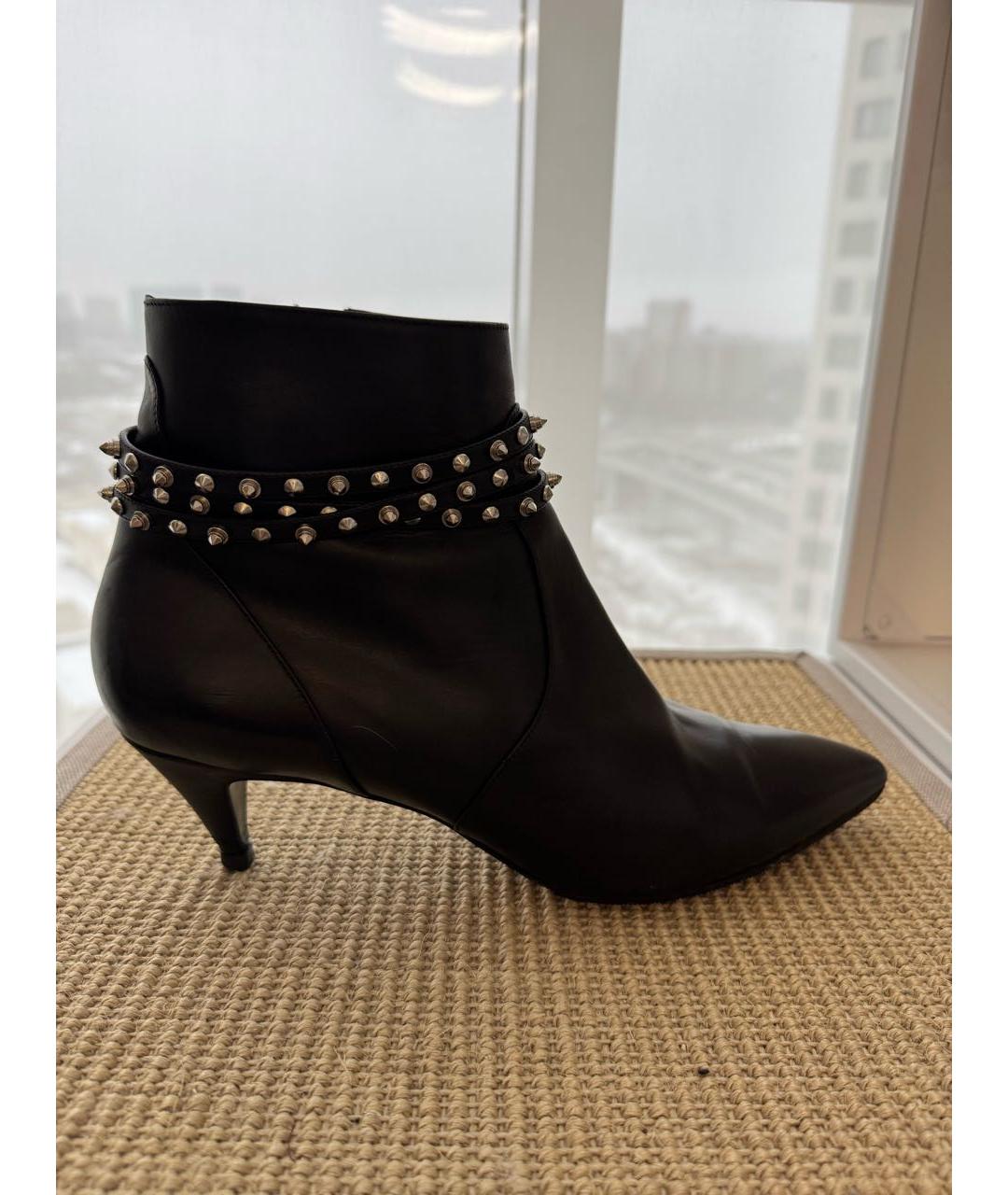 SAINT LAURENT Черные кожаные ботильоны, фото 8