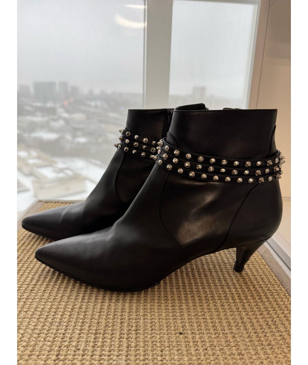 SAINT LAURENT Черные кожаные ботильоны, фото 5