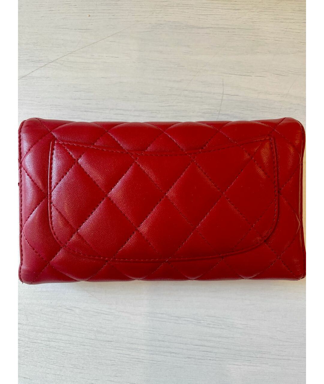 CHANEL Красный кожаный кошелек, фото 2