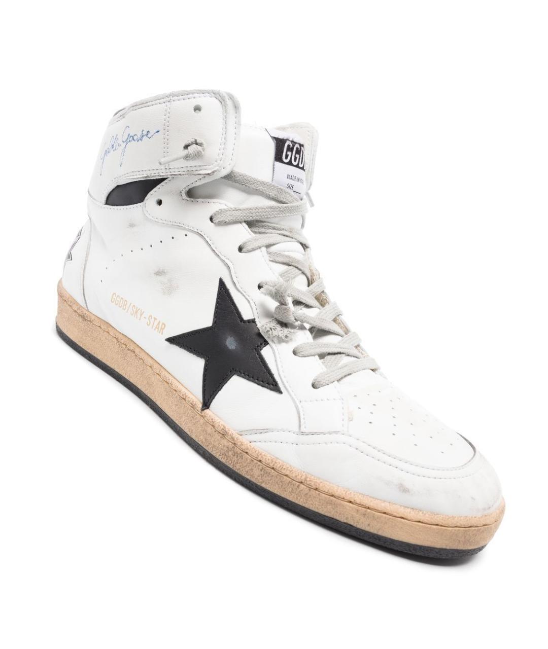 GOLDEN GOOSE DELUXE BRAND Белые кожаные высокие кроссовки / кеды, фото 2