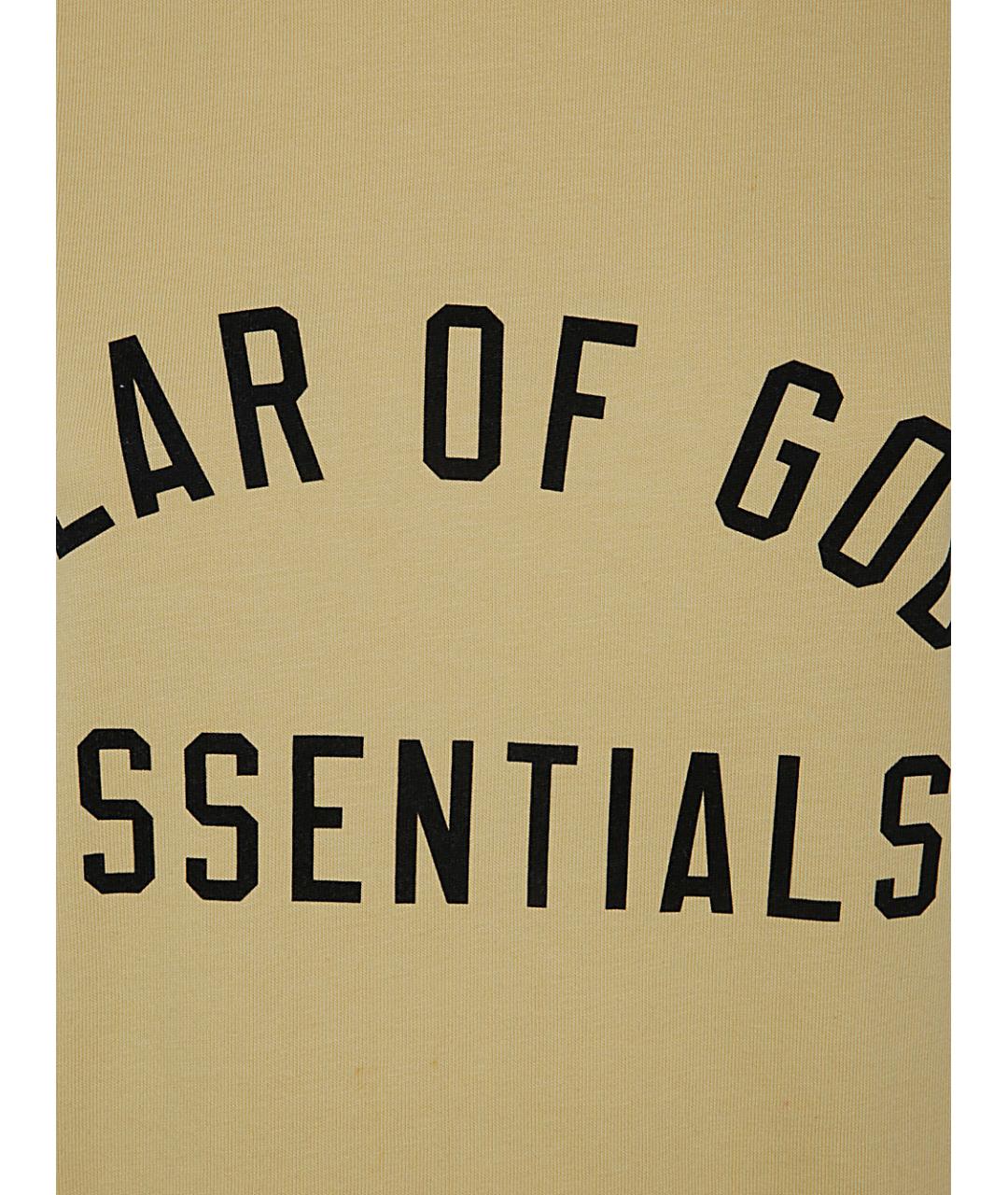 FEAR OF GOD ESSENTIALS Бежевая хлопковая футболка, фото 3