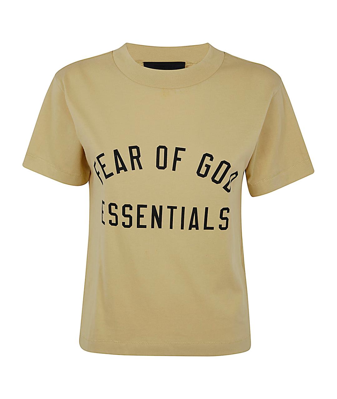 FEAR OF GOD ESSENTIALS Бежевая хлопковая футболка, фото 1