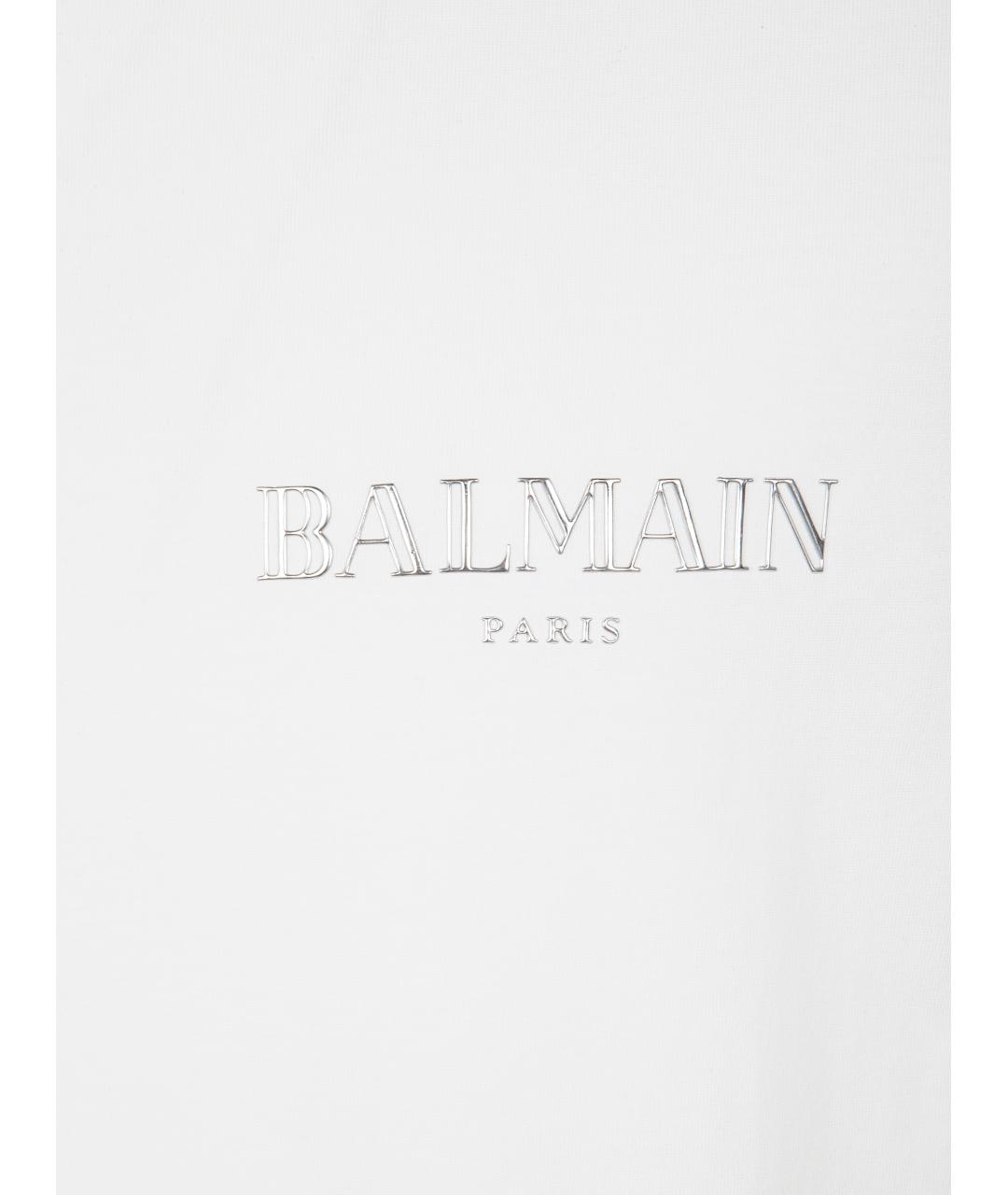 BALMAIN Белая хлопковая футболка, фото 3