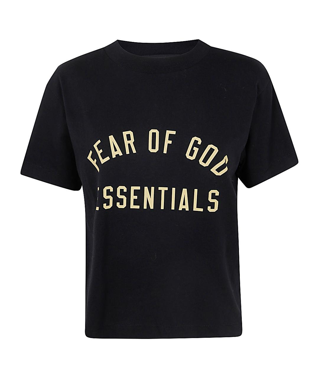 FEAR OF GOD ESSENTIALS Черная хлопковая футболка, фото 3