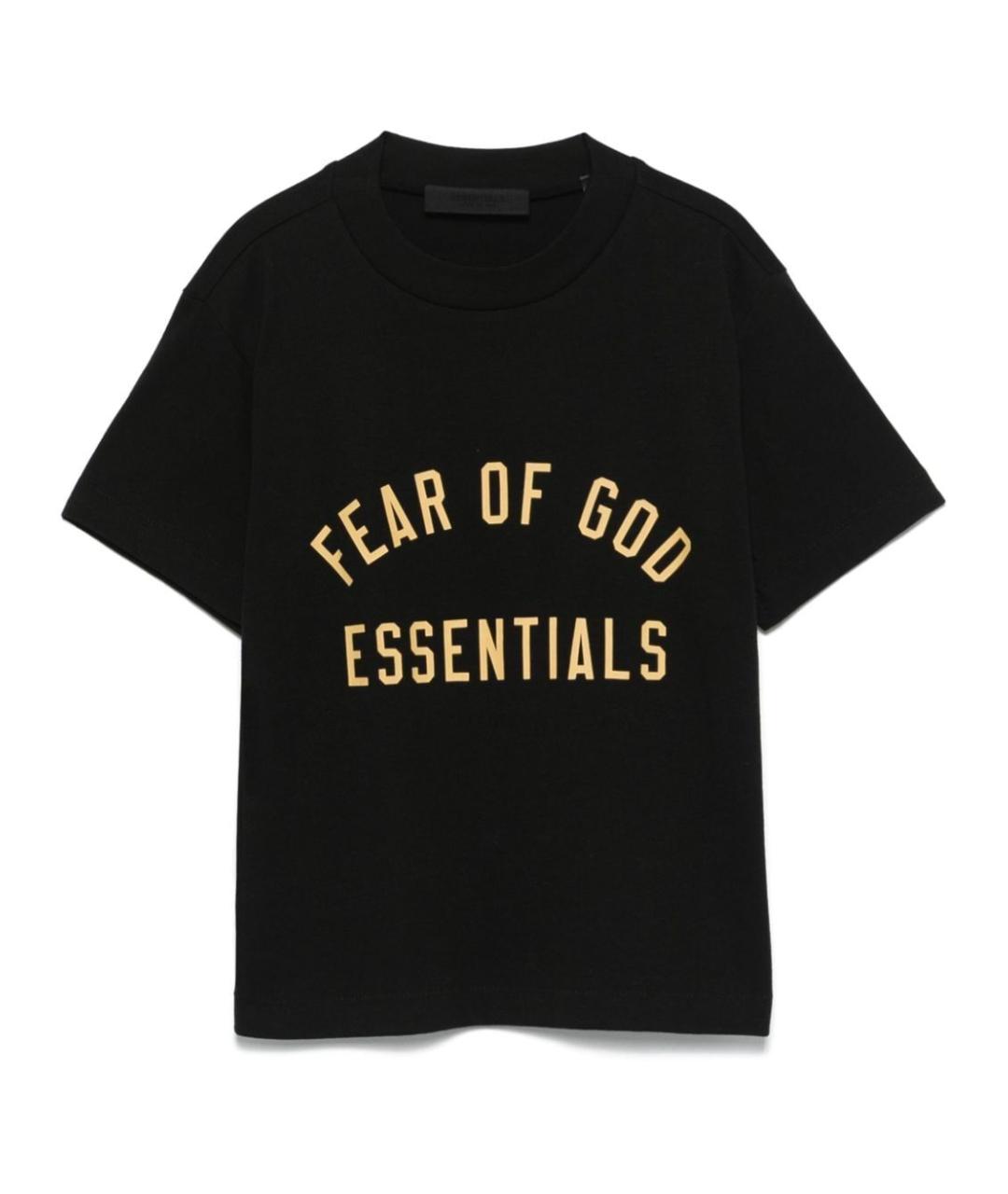 FEAR OF GOD ESSENTIALS Черная хлопковая футболка, фото 1