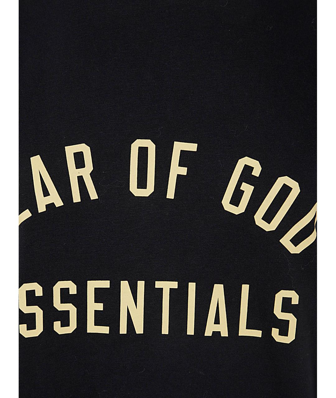 FEAR OF GOD ESSENTIALS Черная хлопковая футболка, фото 5