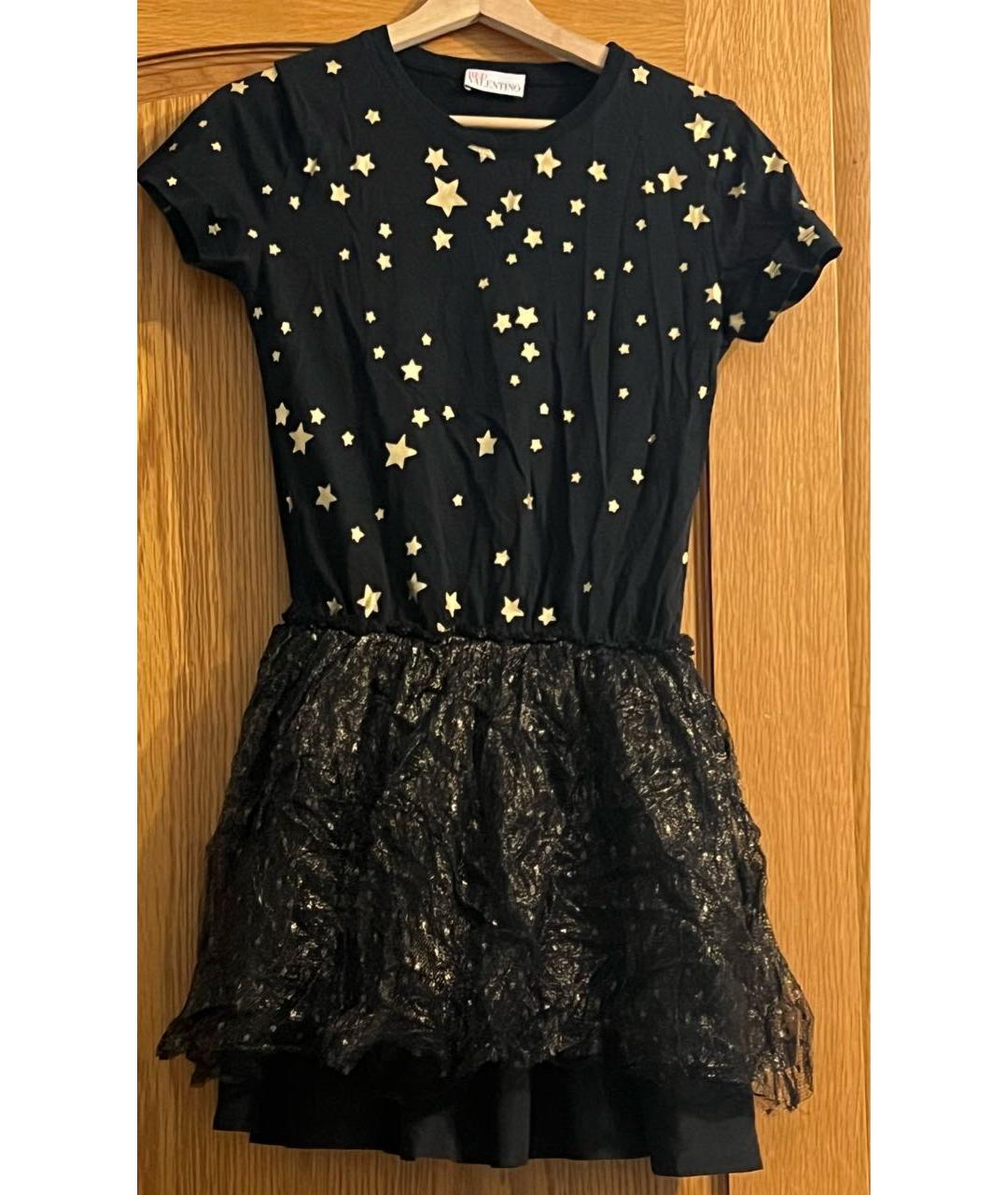 RED VALENTINO Черное хлопковое коктейльное платье, фото 5