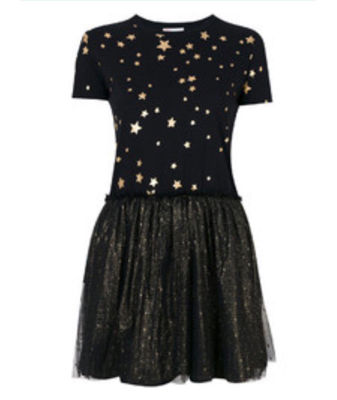 RED VALENTINO Черное хлопковое коктейльное платье, фото 1