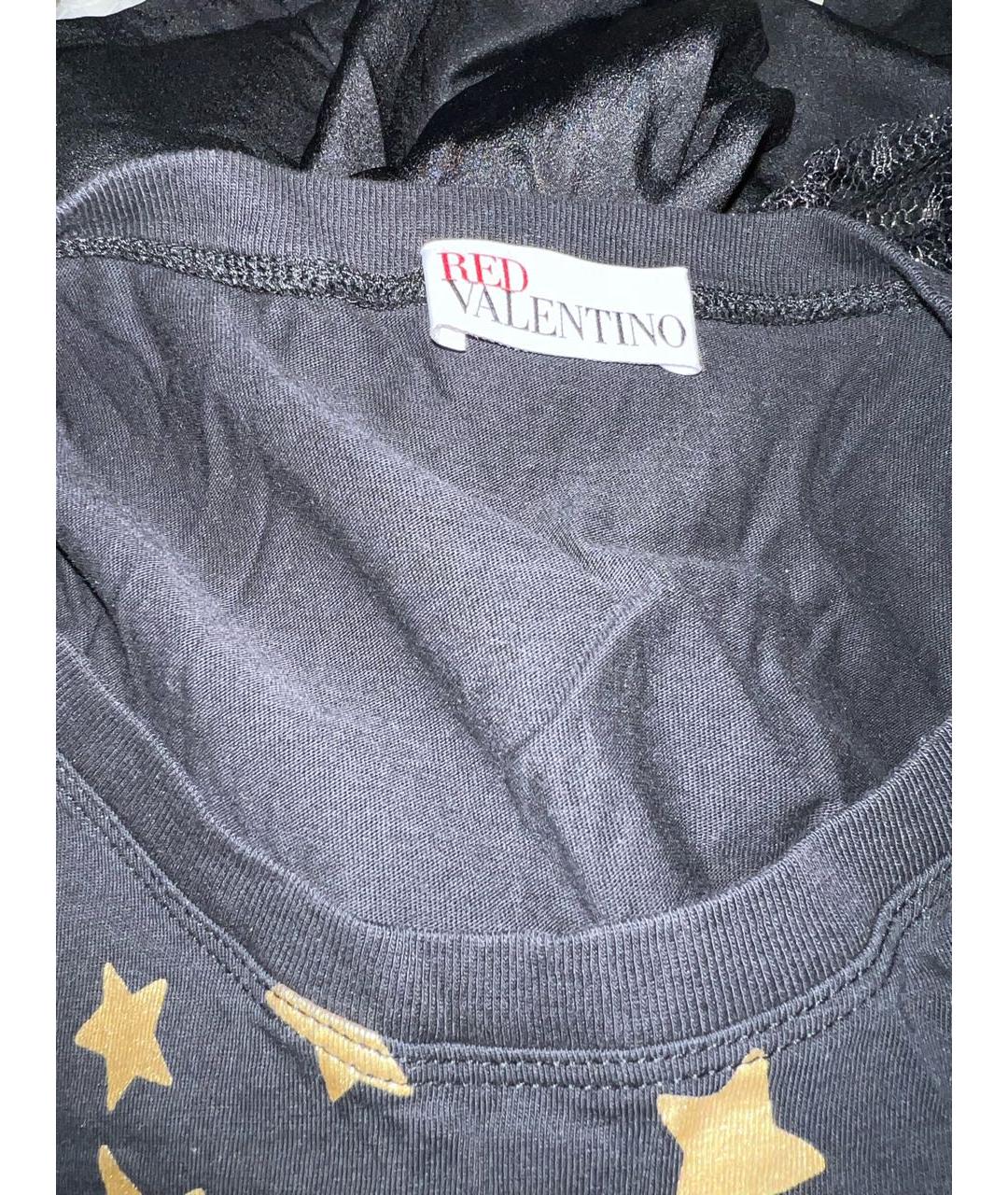 RED VALENTINO Черное хлопковое коктейльное платье, фото 3