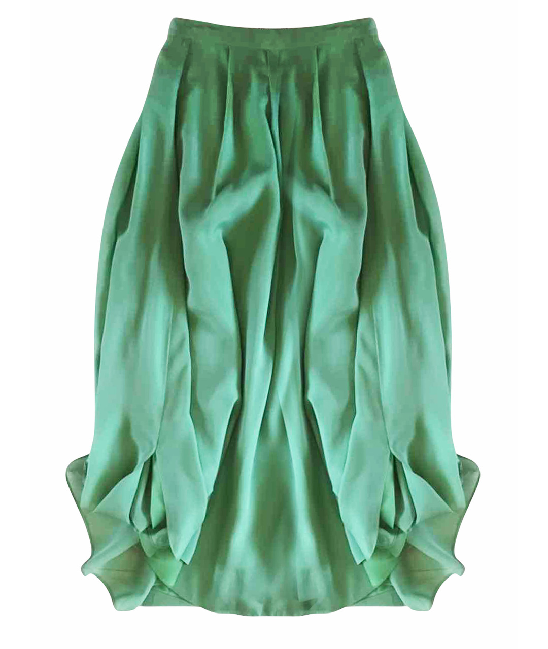 MOSCHINO Зеленая шелковая юбка макси, фото 1