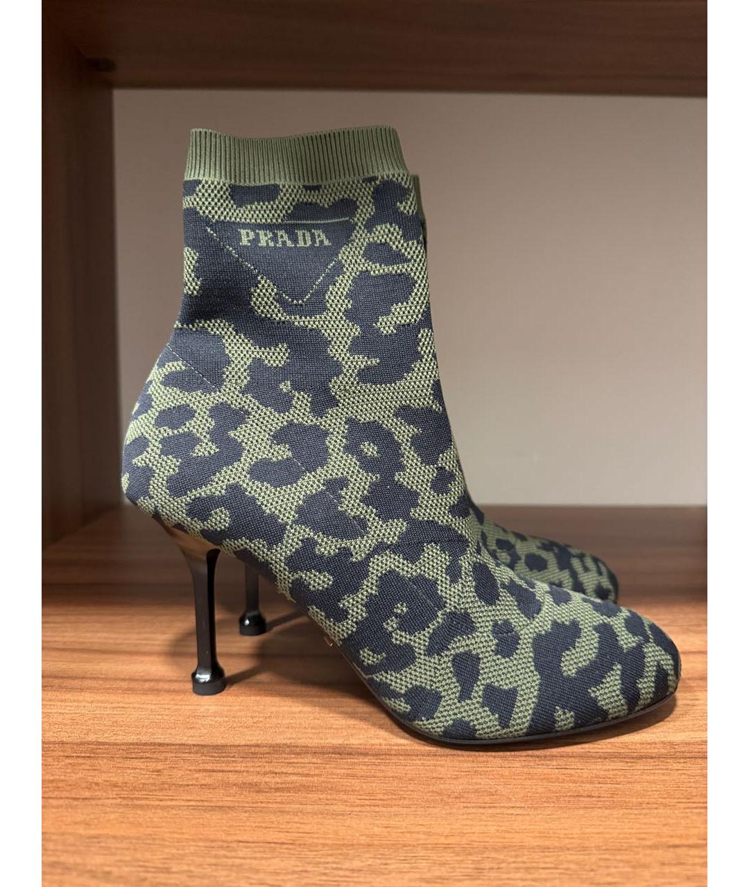 PRADA Хаки текстильные ботильоны, фото 5