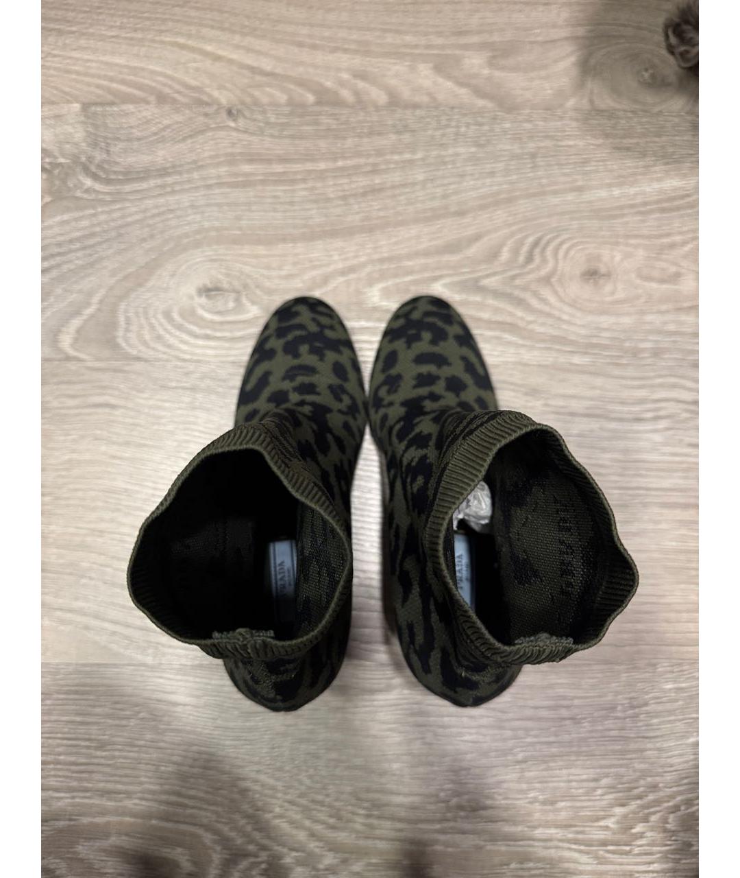 PRADA Хаки текстильные ботильоны, фото 3