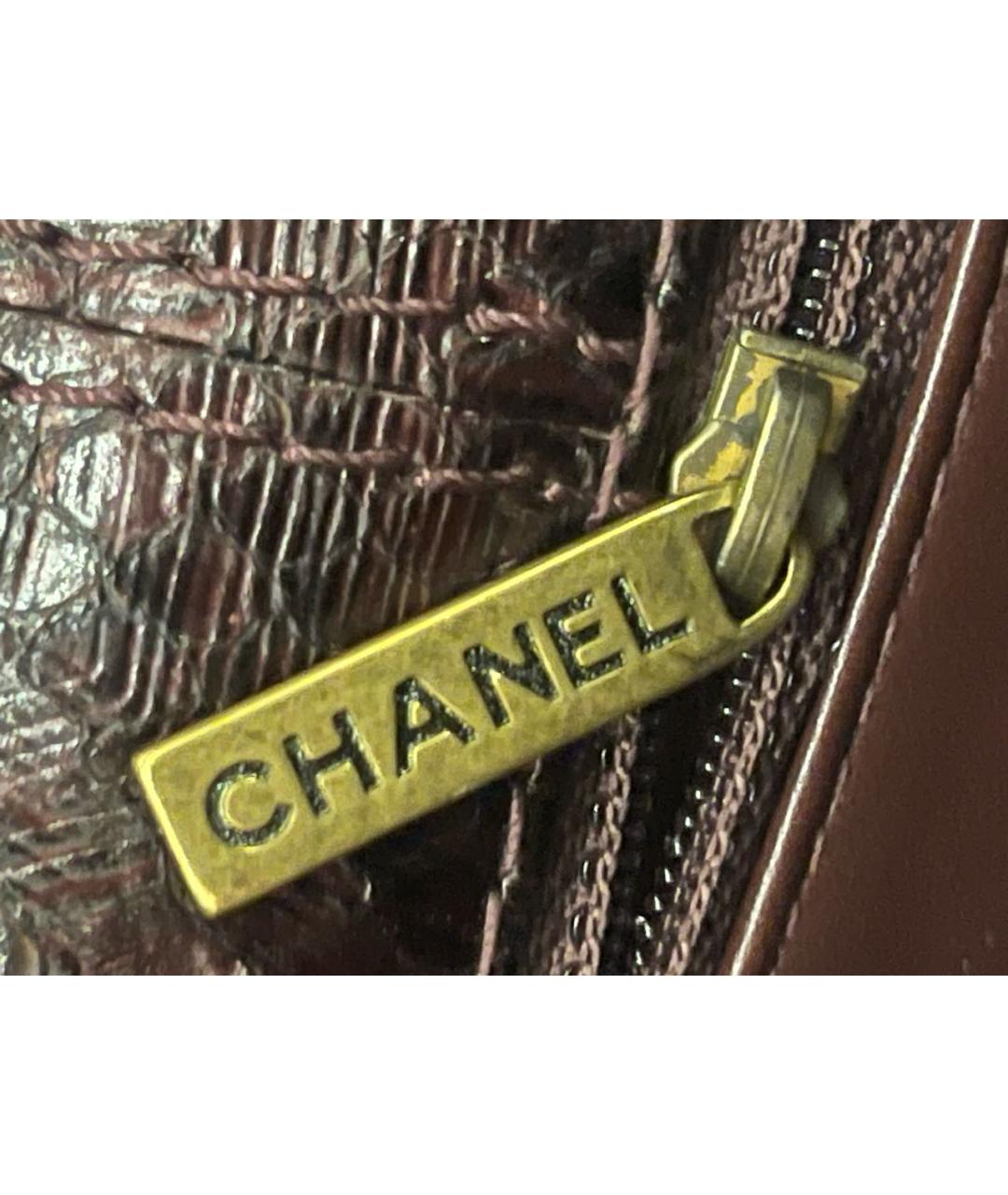 CHANEL Бордовая сумка через плечо из экзотической кожи, фото 7