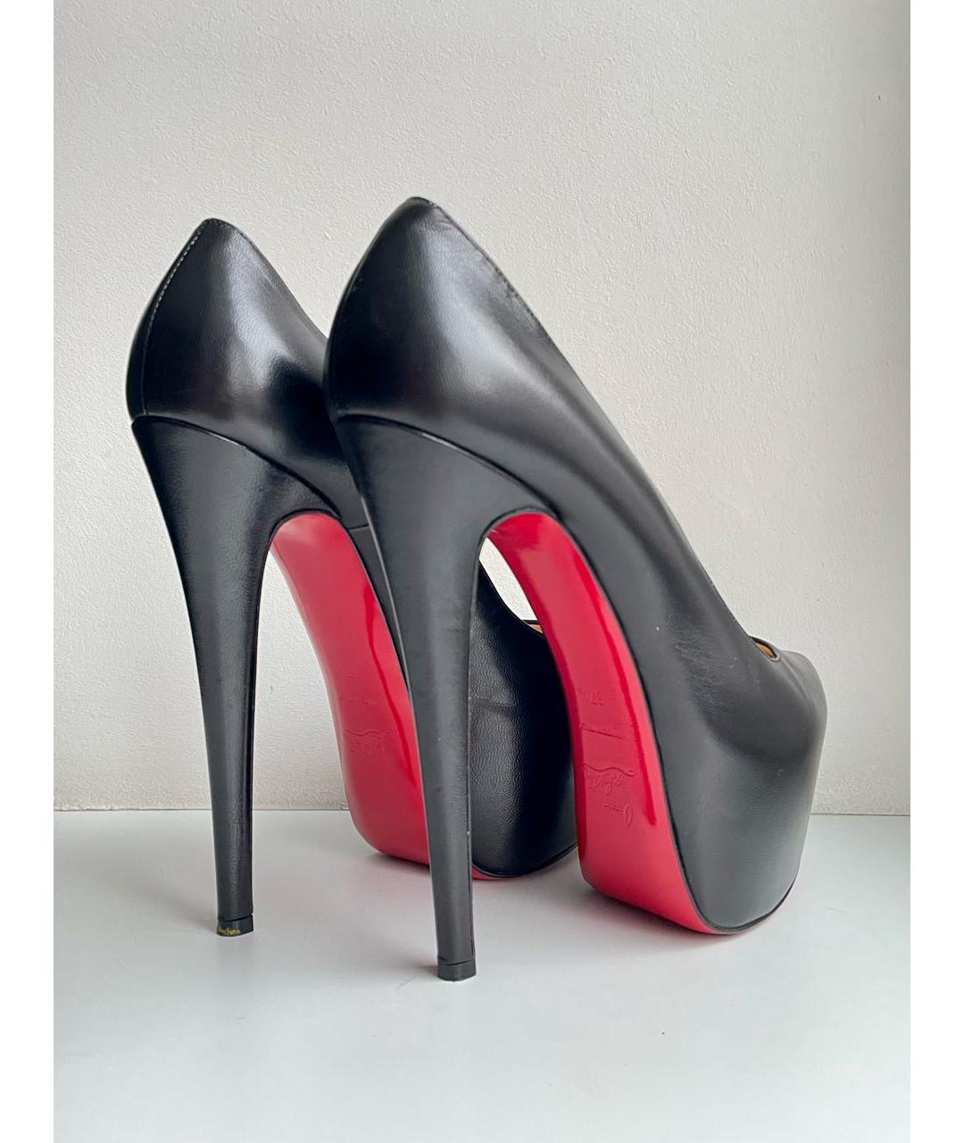 CHRISTIAN LOUBOUTIN Черные кожаные туфли, фото 4