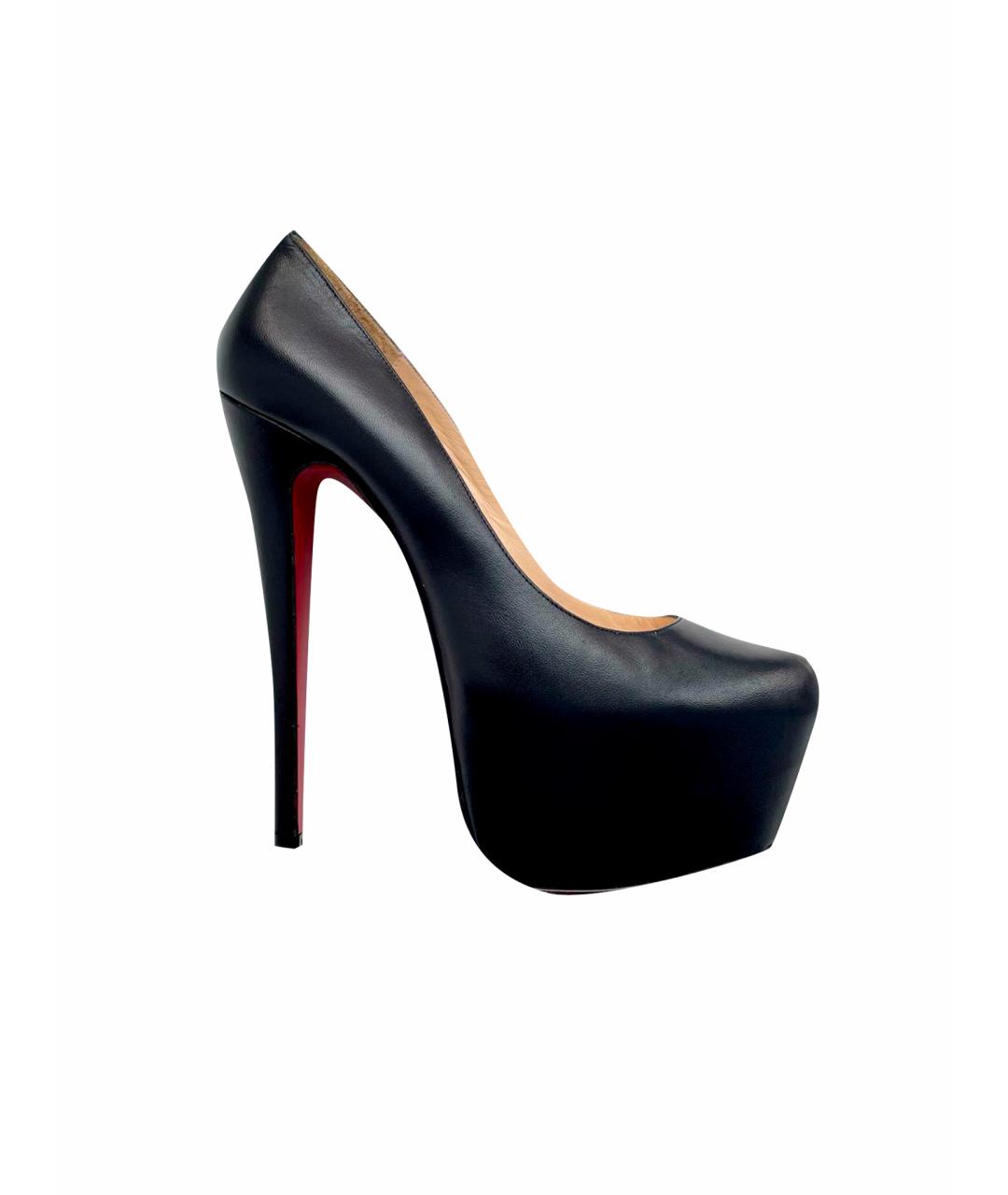 CHRISTIAN LOUBOUTIN Черные кожаные туфли, фото 1