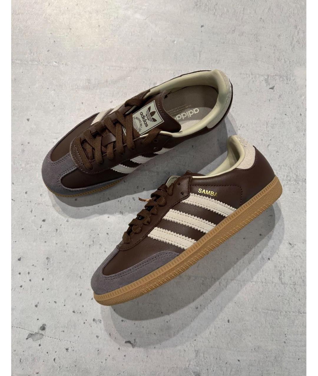 ADIDAS Коричневые кожаные кеды, фото 2