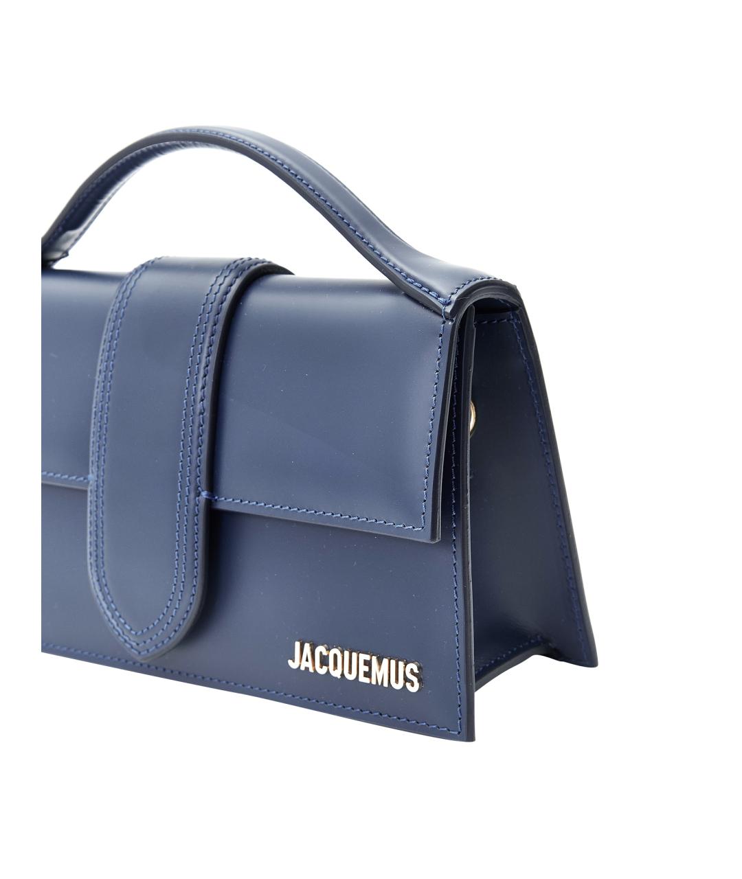 JACQUEMUS Синяя кожаная сумка через плечо, фото 4