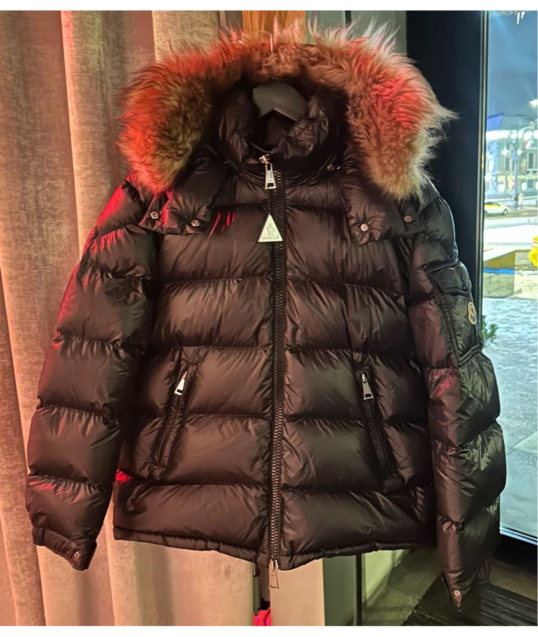 MONCLER Черный полиамидовый пуховик, фото 9