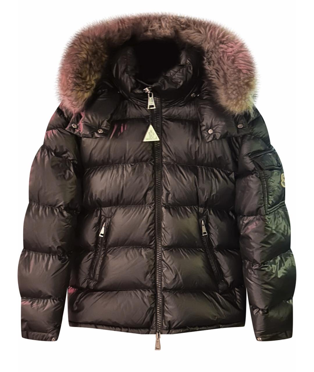 MONCLER Черный полиамидовый пуховик, фото 1