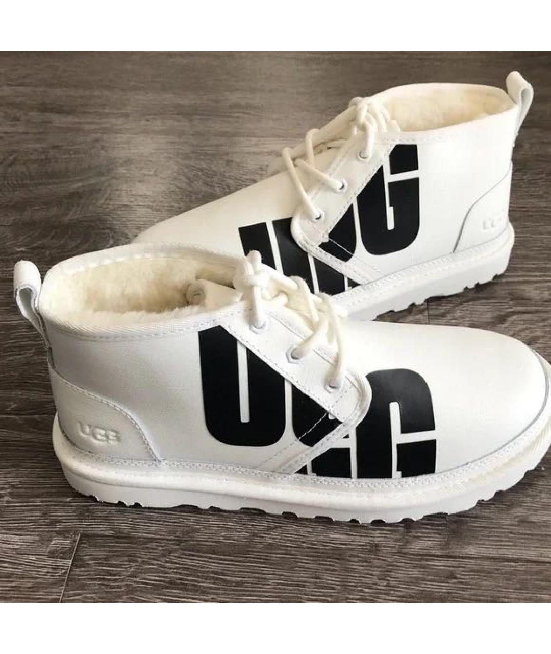 UGG AUSTRALIA Белые кожаные ботинки, фото 2