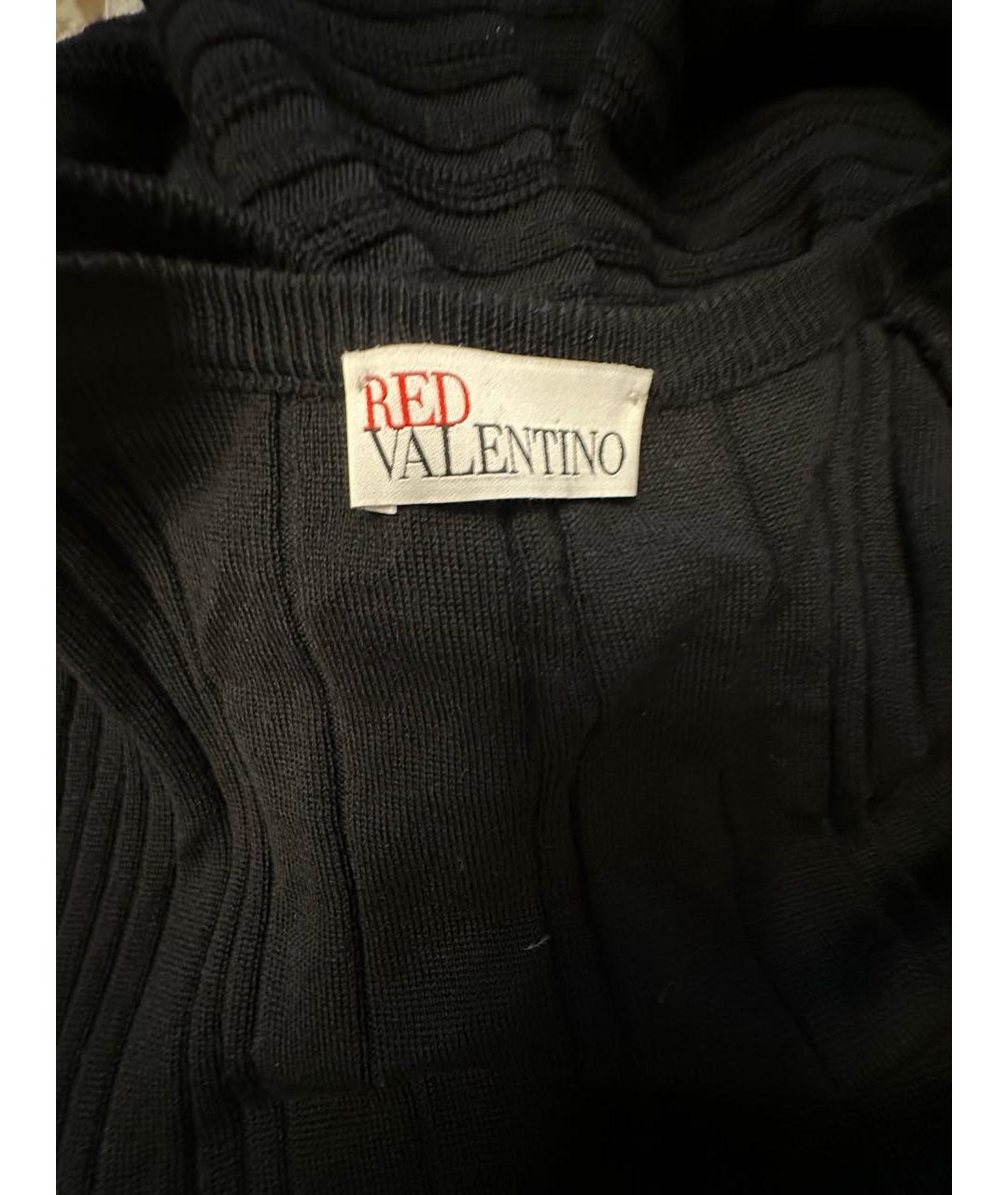 RED VALENTINO Черное шерстяное повседневное платье, фото 3