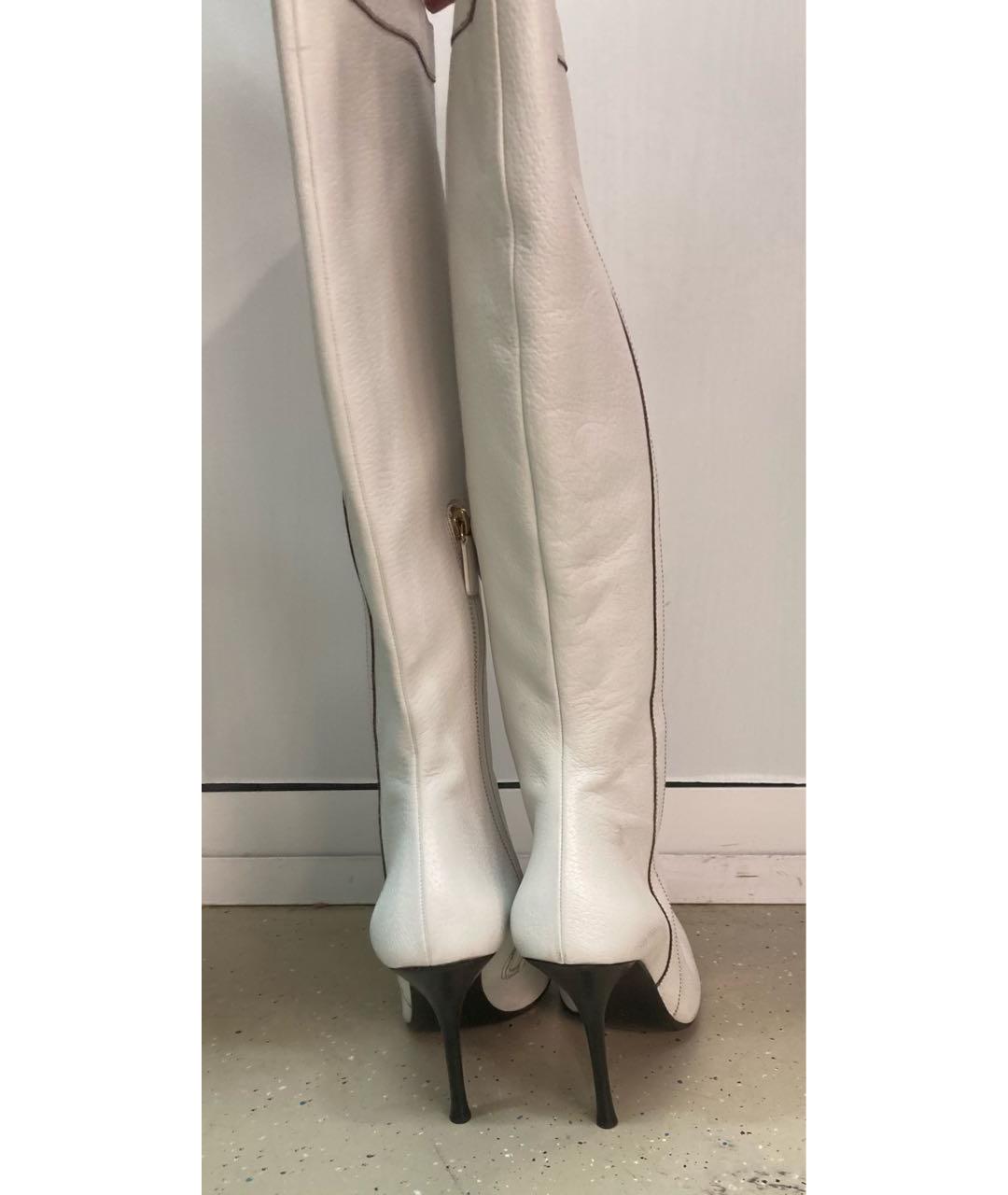 GUCCI Белые кожаные сапоги, фото 5
