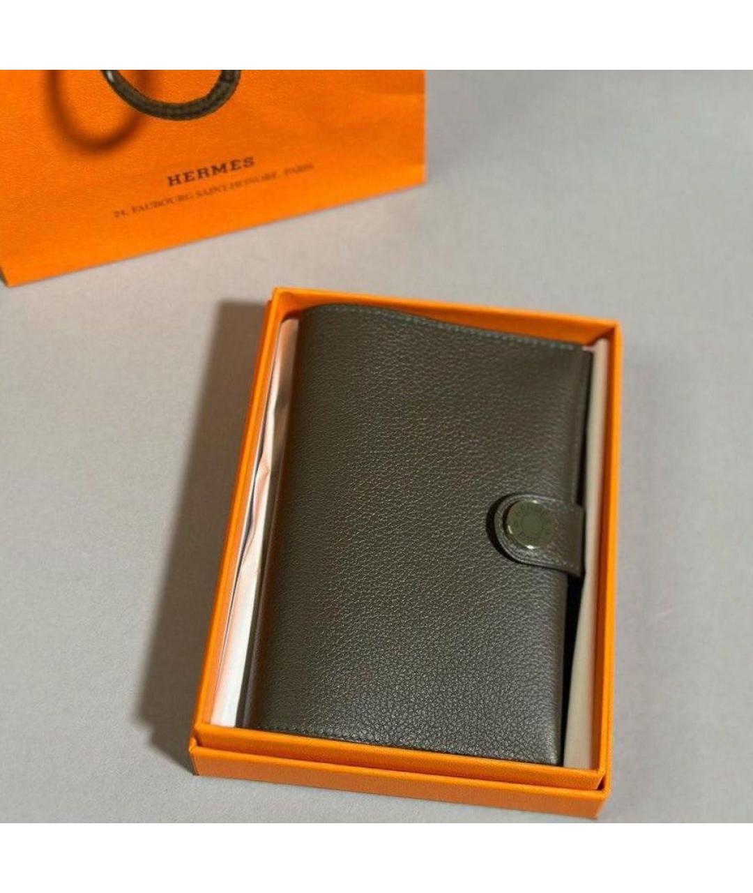 HERMES Антрацитовый кошелек, фото 2