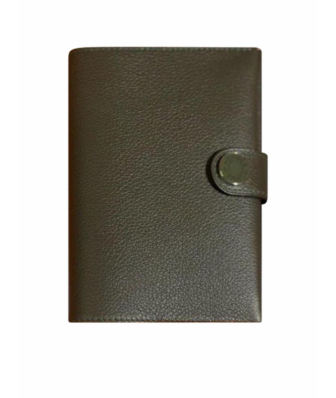 HERMES Антрацитовый кошелек, фото 1