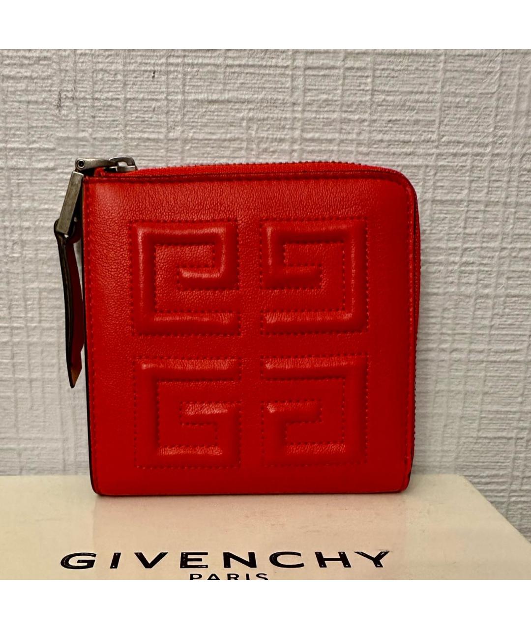 GIVENCHY Красный кожаный кошелек, фото 9