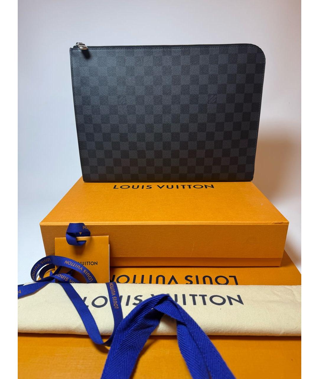 LOUIS VUITTON Антрацитовая папка для документов, фото 4